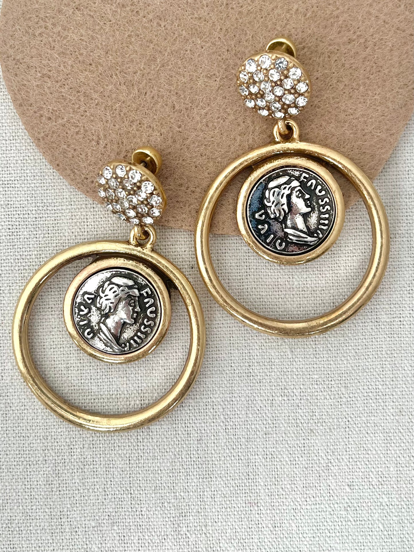 Anciant Coins Round Earring