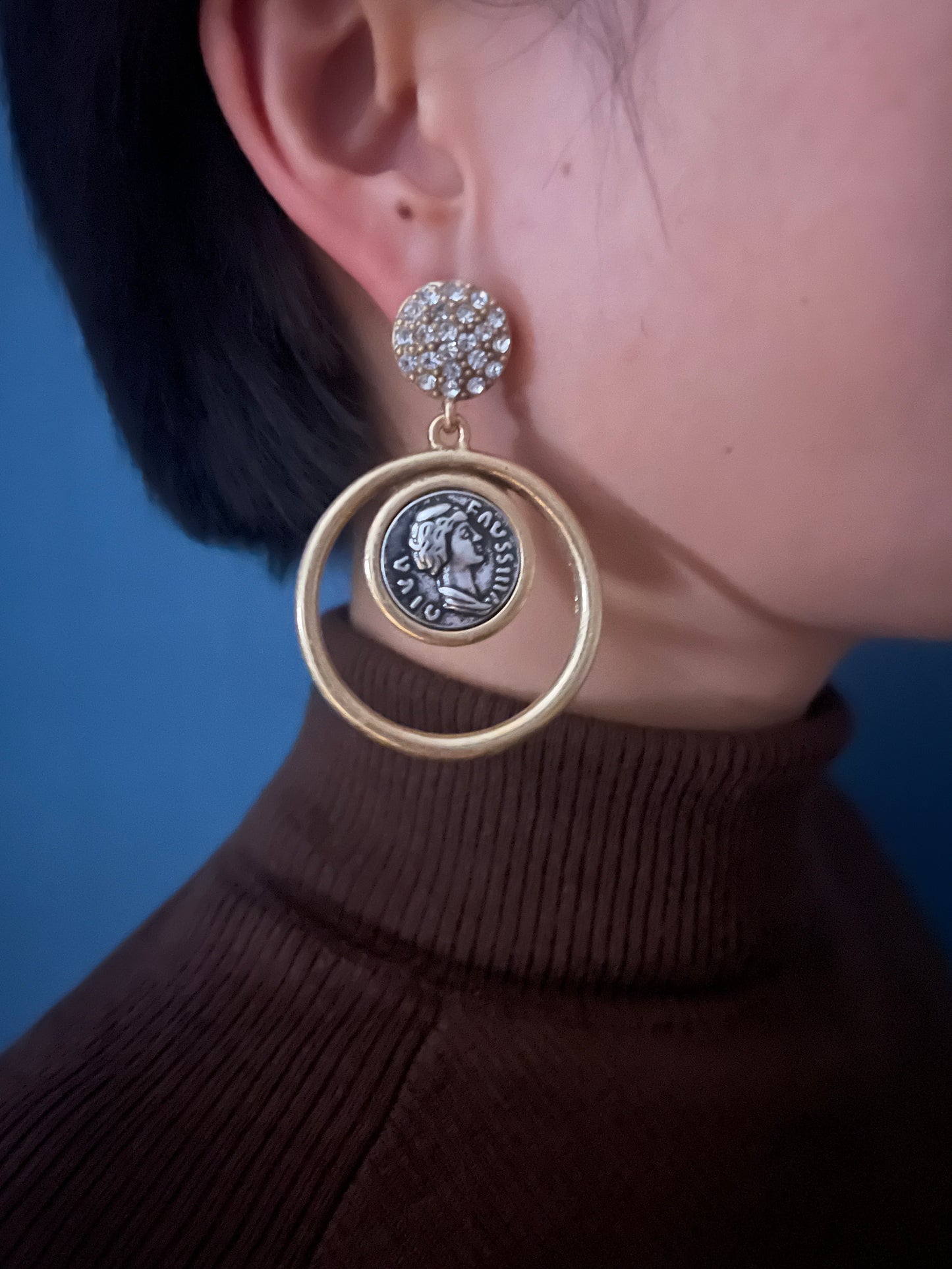 Anciant Coins Round Earring