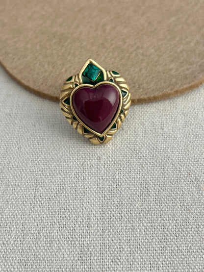Aubergine Heart Earring