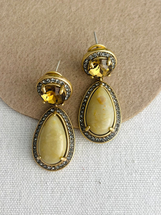 Luxurious Rhine Stone Art Pendant Earring