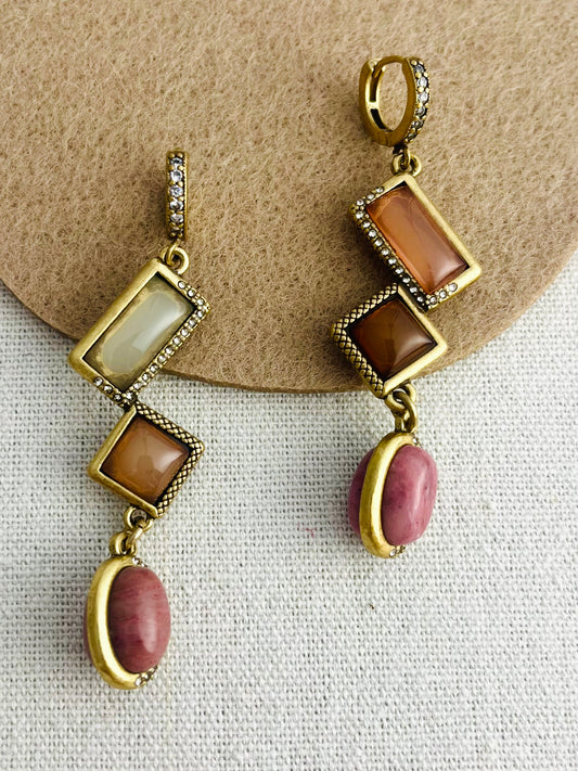 Long Tassel and Stitching Earring
