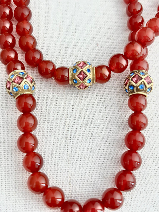 Fiery Red Agate Pendant Necklace – Natural Stone Elegance